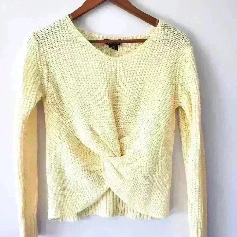 Poof  new York ivory front knot sweater